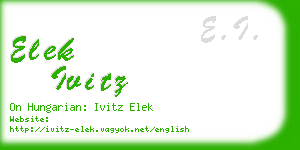 elek ivitz business card